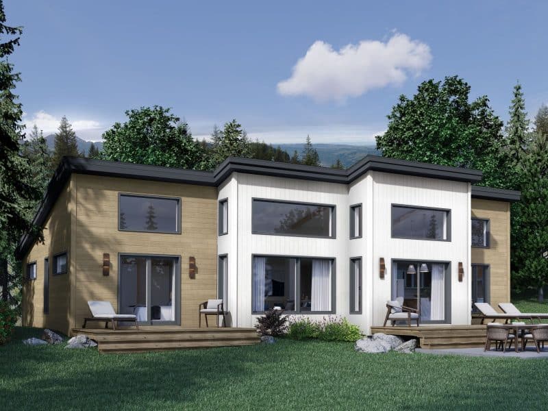 L'Esplanade est un chalet de style méditerranéen. Vue de l'extérieur.