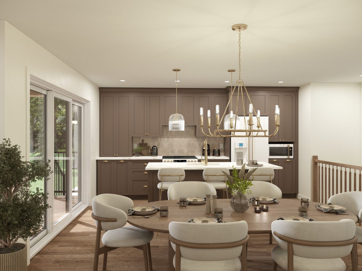Le modèle Lakefield est une maison de plain-pied de style contemporain. Vue de l'entrée.