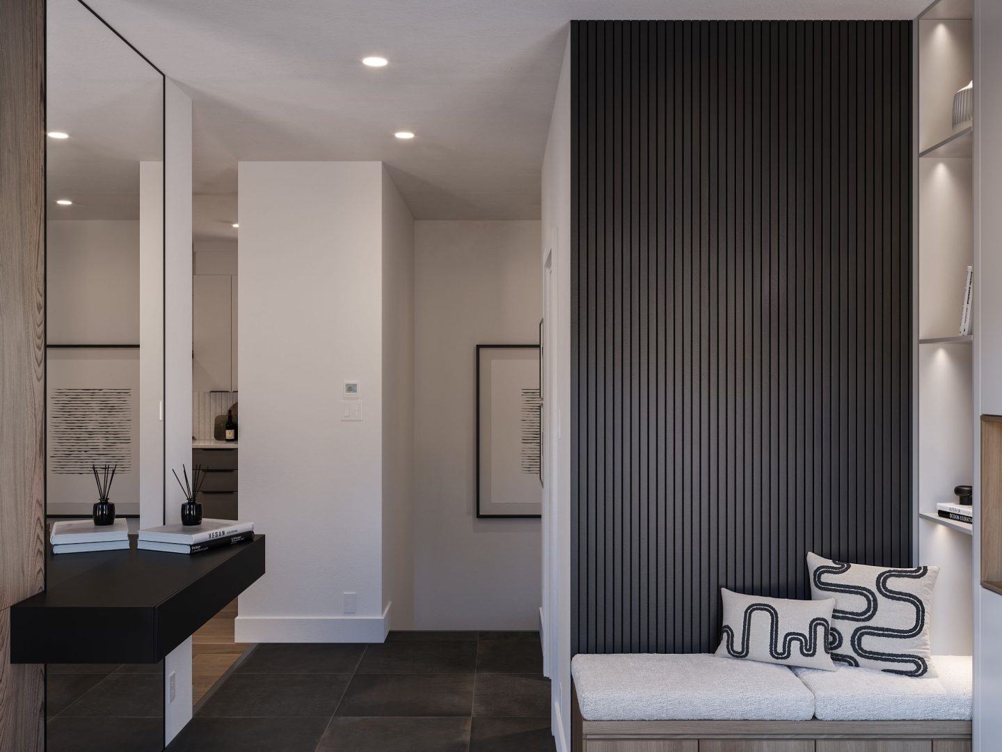 Le modèle Luvia est une maison de deux étages de style scandinave moderne. Vue de l'entrée.