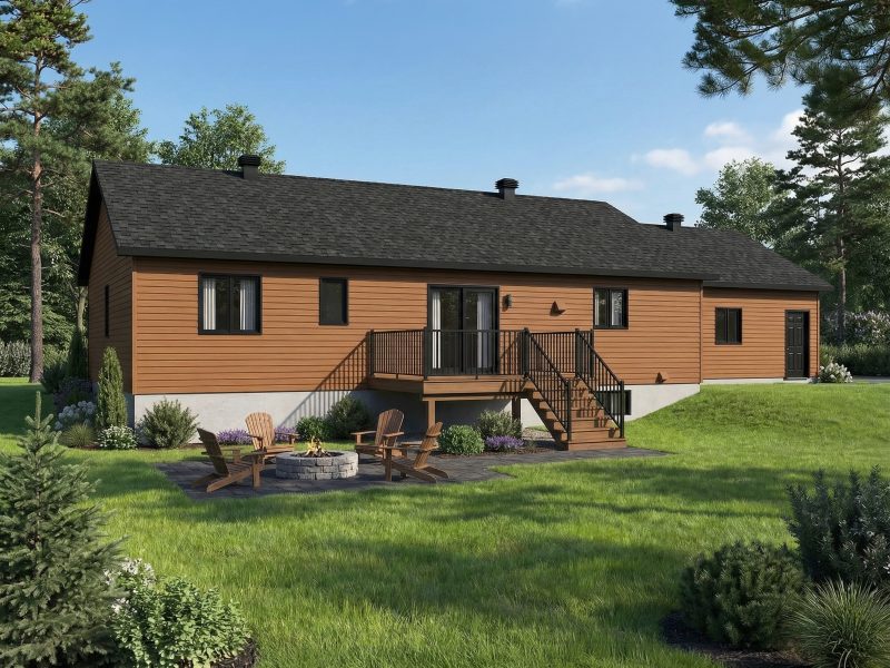 Modèle Lilibet est une maison plain-pied de style contemporain. Vue de l'extérieur.